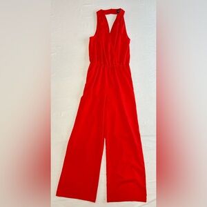 Bebe Red Wide Leg Jumpsuit